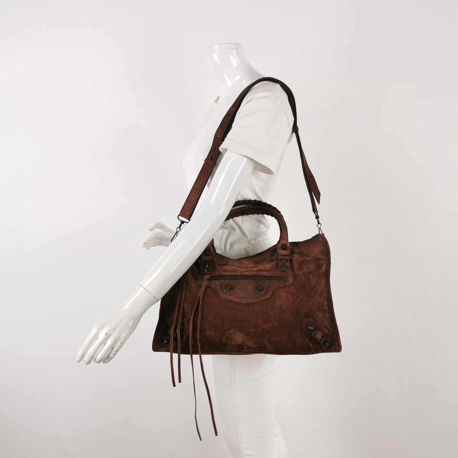 Balenciaga Le City Medium Suede