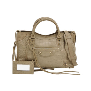 Balenciaga City Medium Metallic Edge Croc