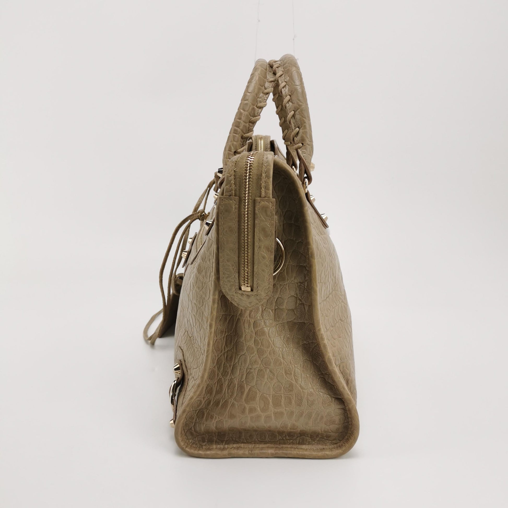 Balenciaga City Medium Metallic Edge Croc