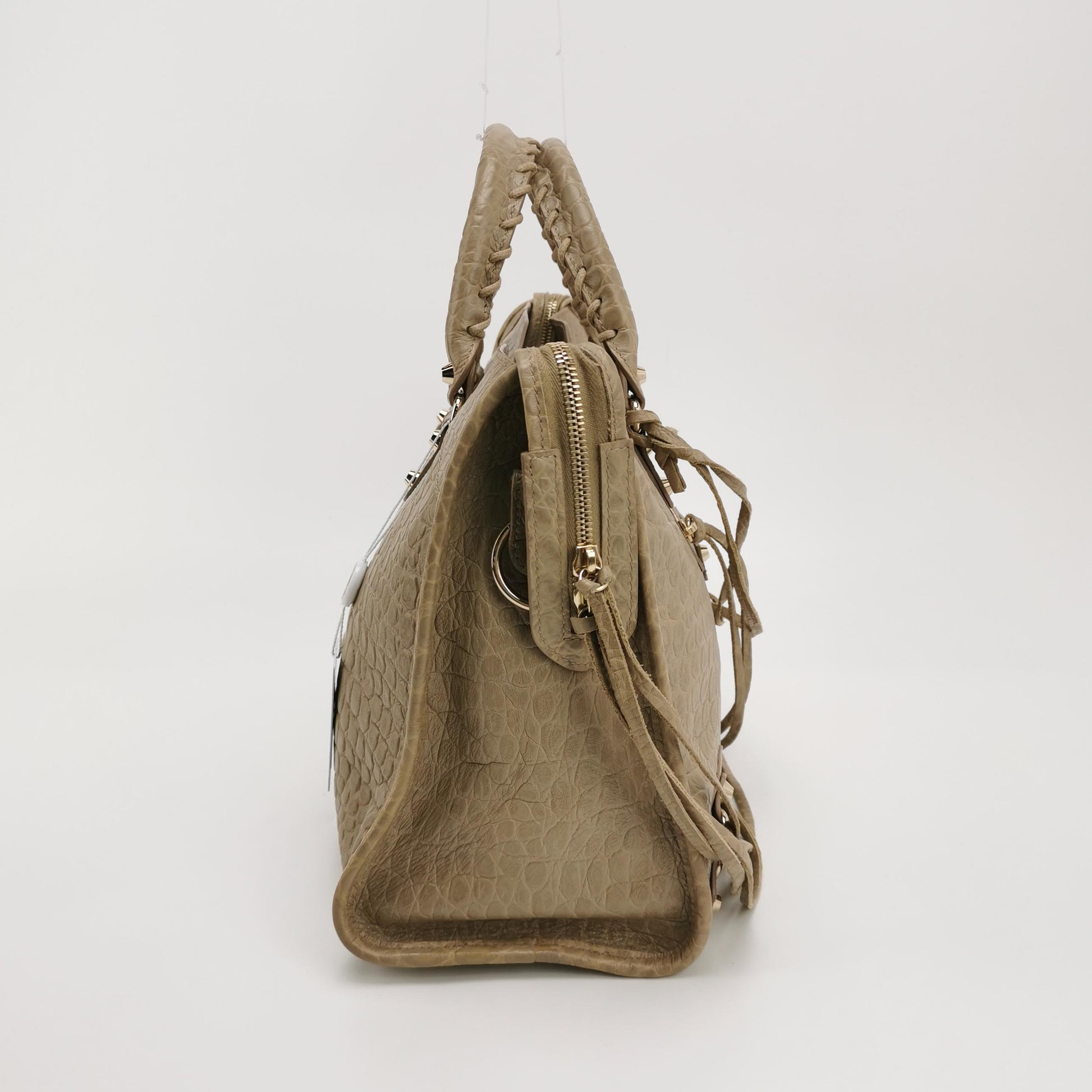 Balenciaga City Medium Metallic Edge Croc