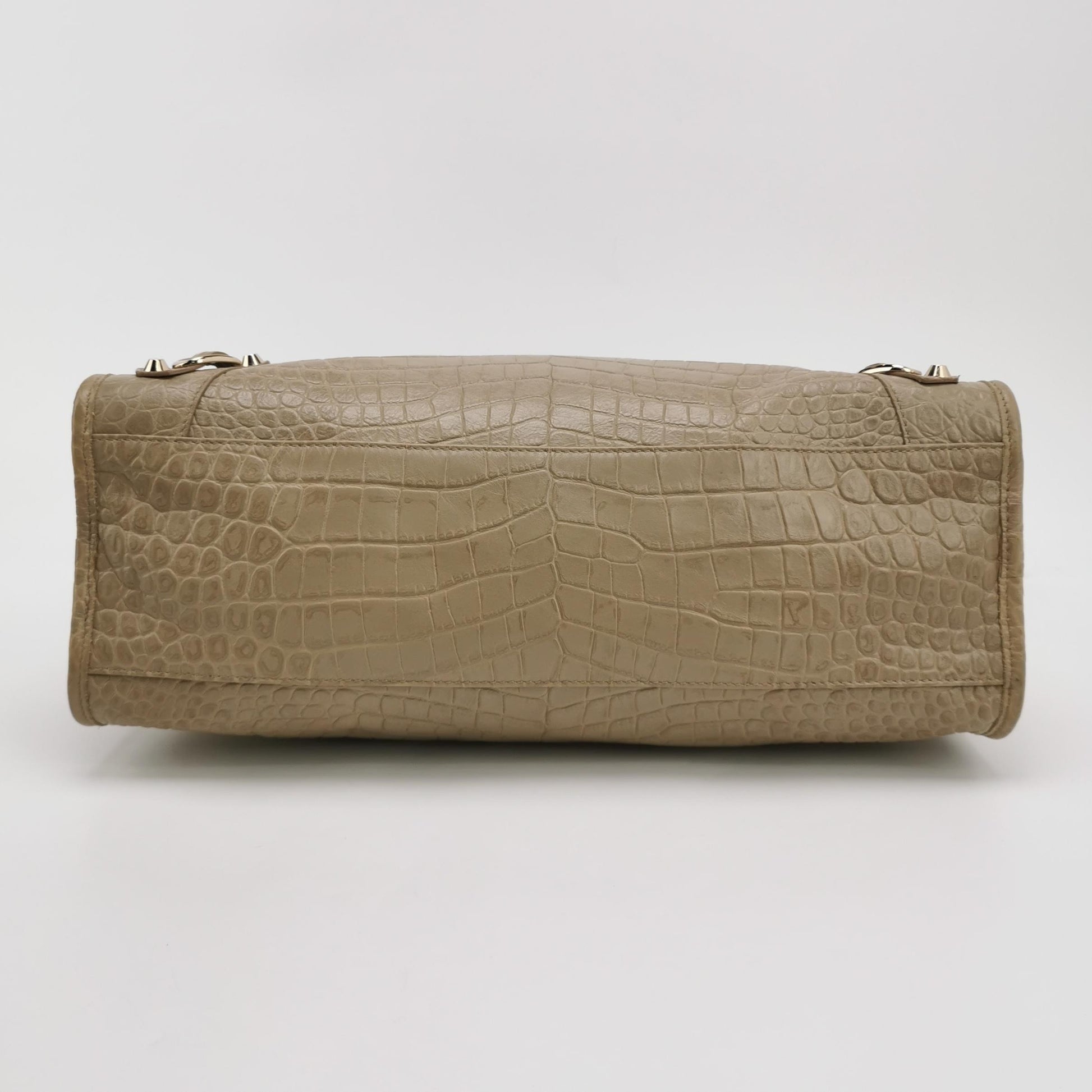 Balenciaga City Medium Metallic Edge Croc