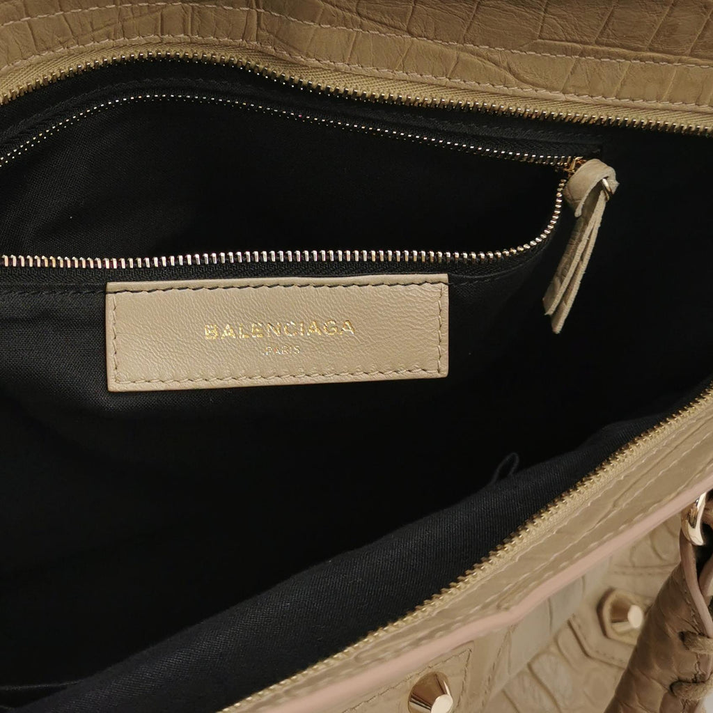 Balenciaga City Medium Metallic Edge Croc