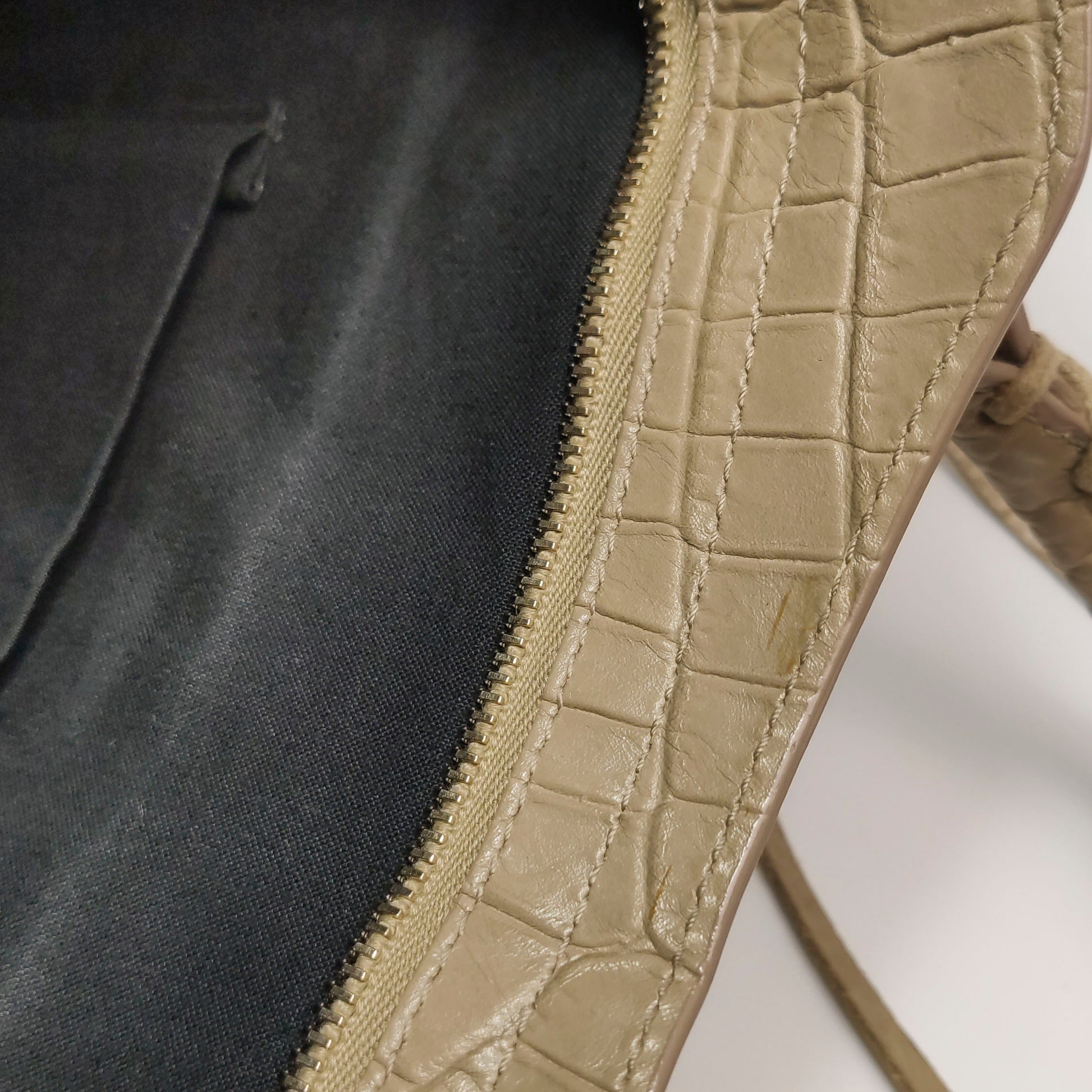 Balenciaga City Medium Metallic Edge Croc