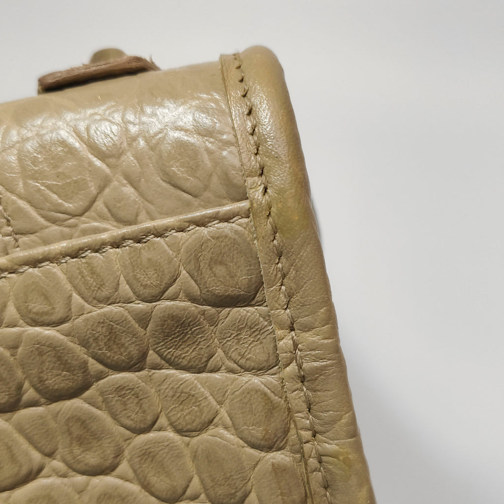 Balenciaga City Medium Metallic Edge Croc