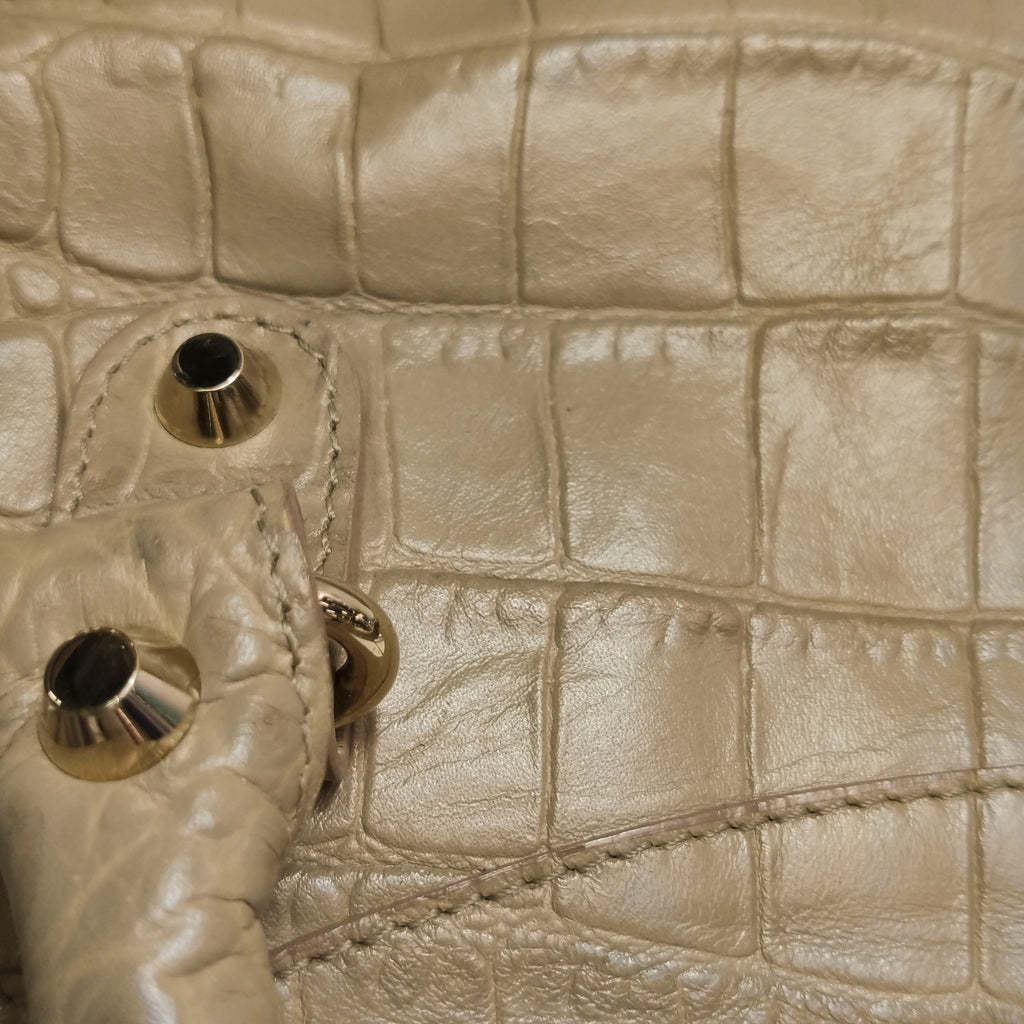 Balenciaga City Medium Metallic Edge Croc