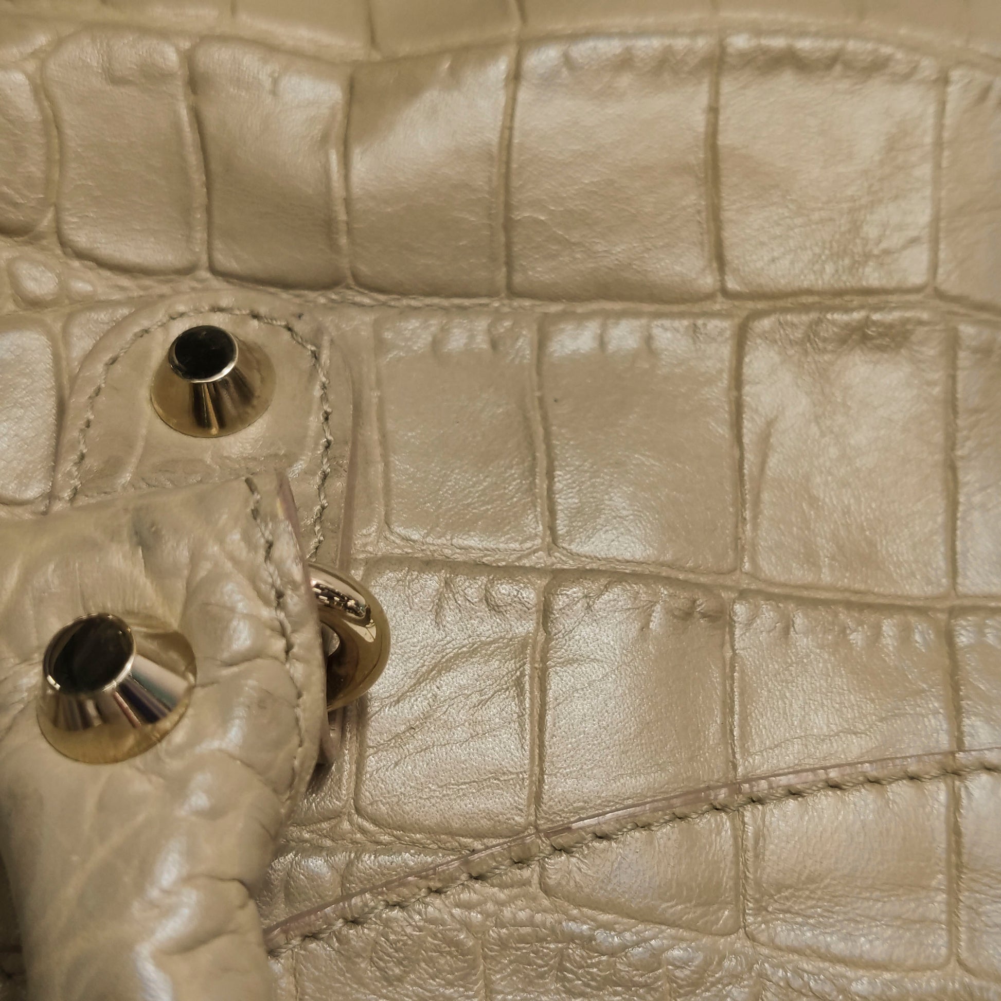 Balenciaga City Medium Metallic Edge Croc