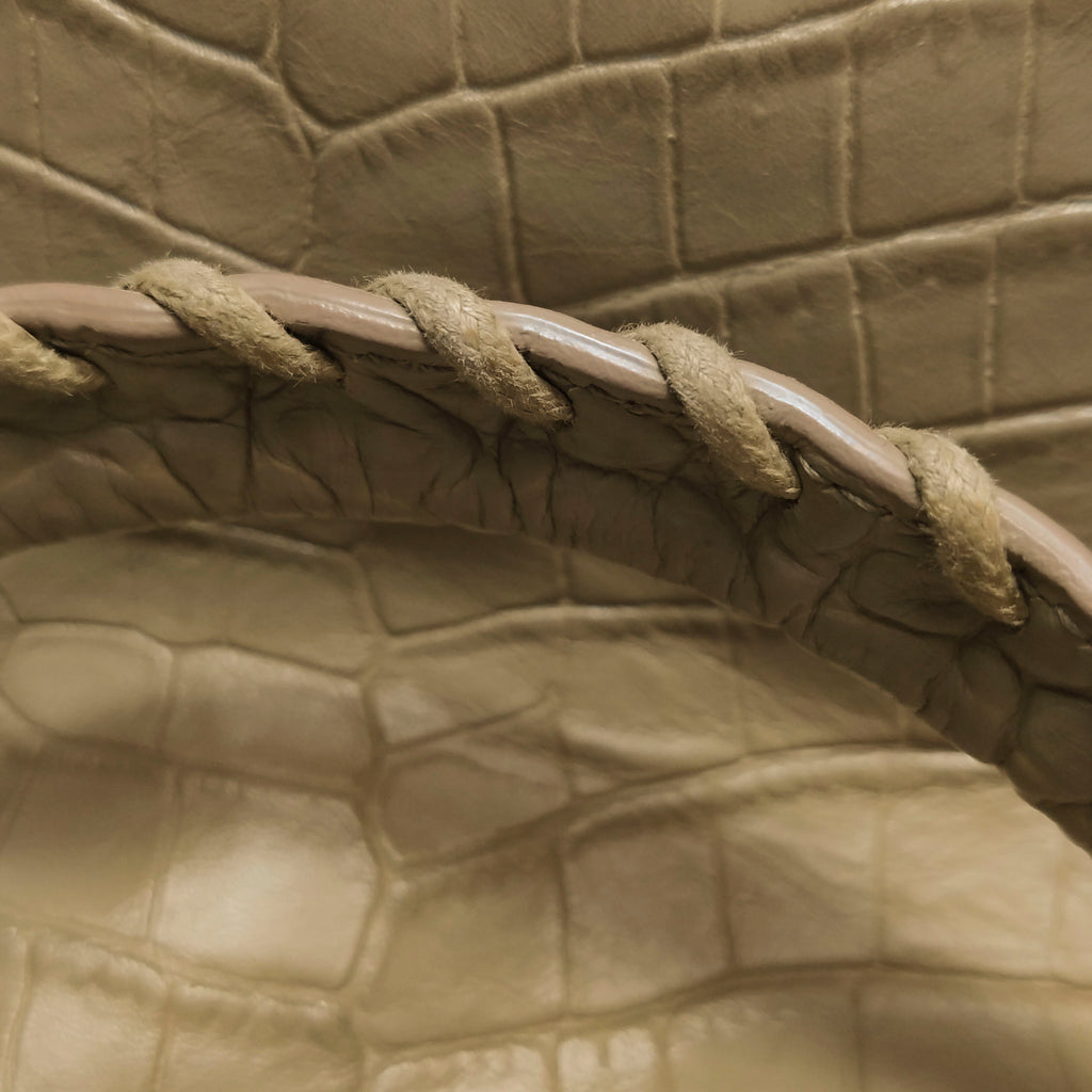 Balenciaga City Medium Metallic Edge Croc