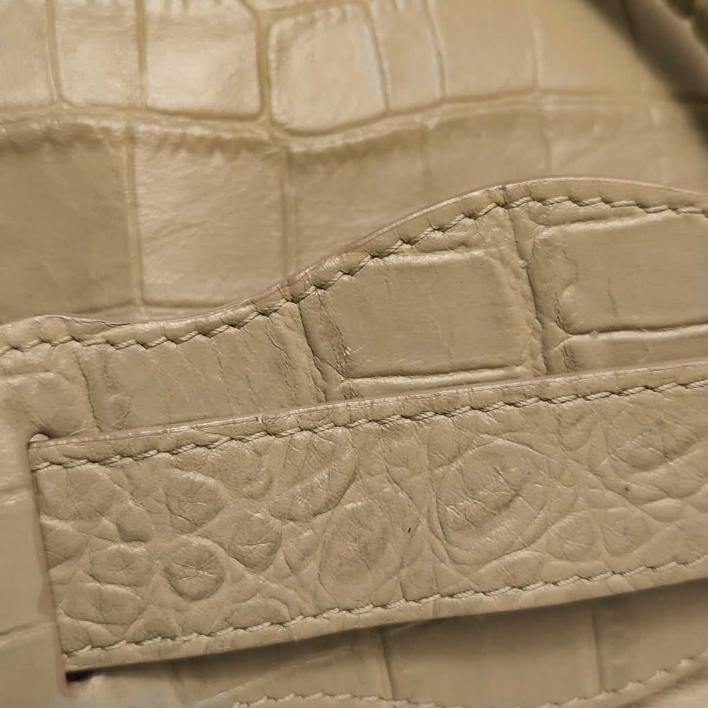 Balenciaga City Medium Metallic Edge Croc
