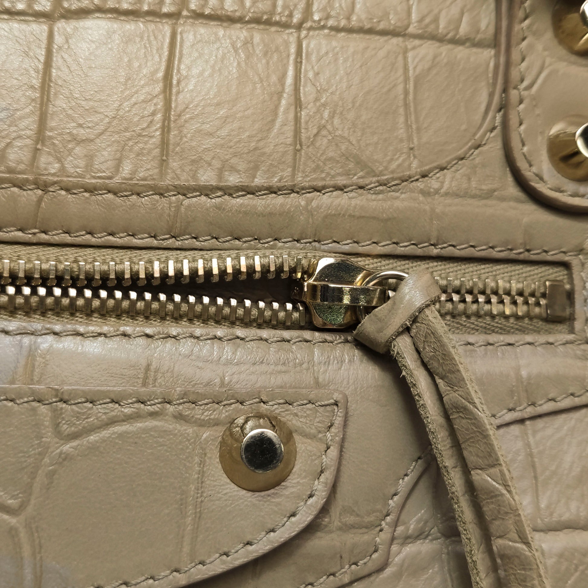 Balenciaga City Medium Metallic Edge Croc