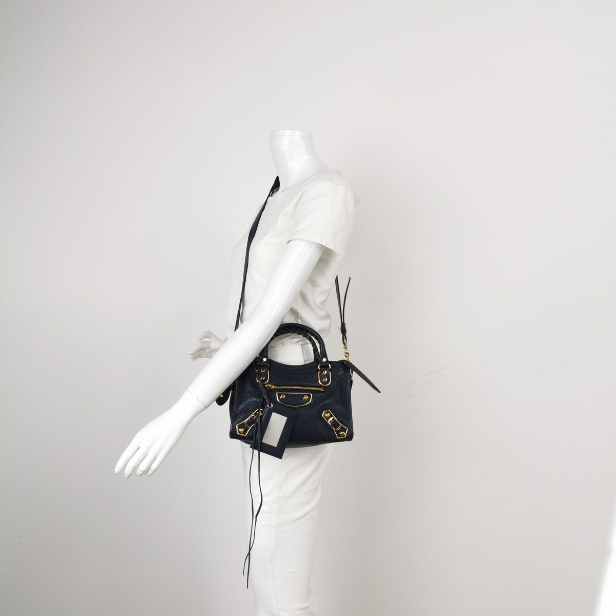Balenciaga Mini City Metallic Edge Navy Blue