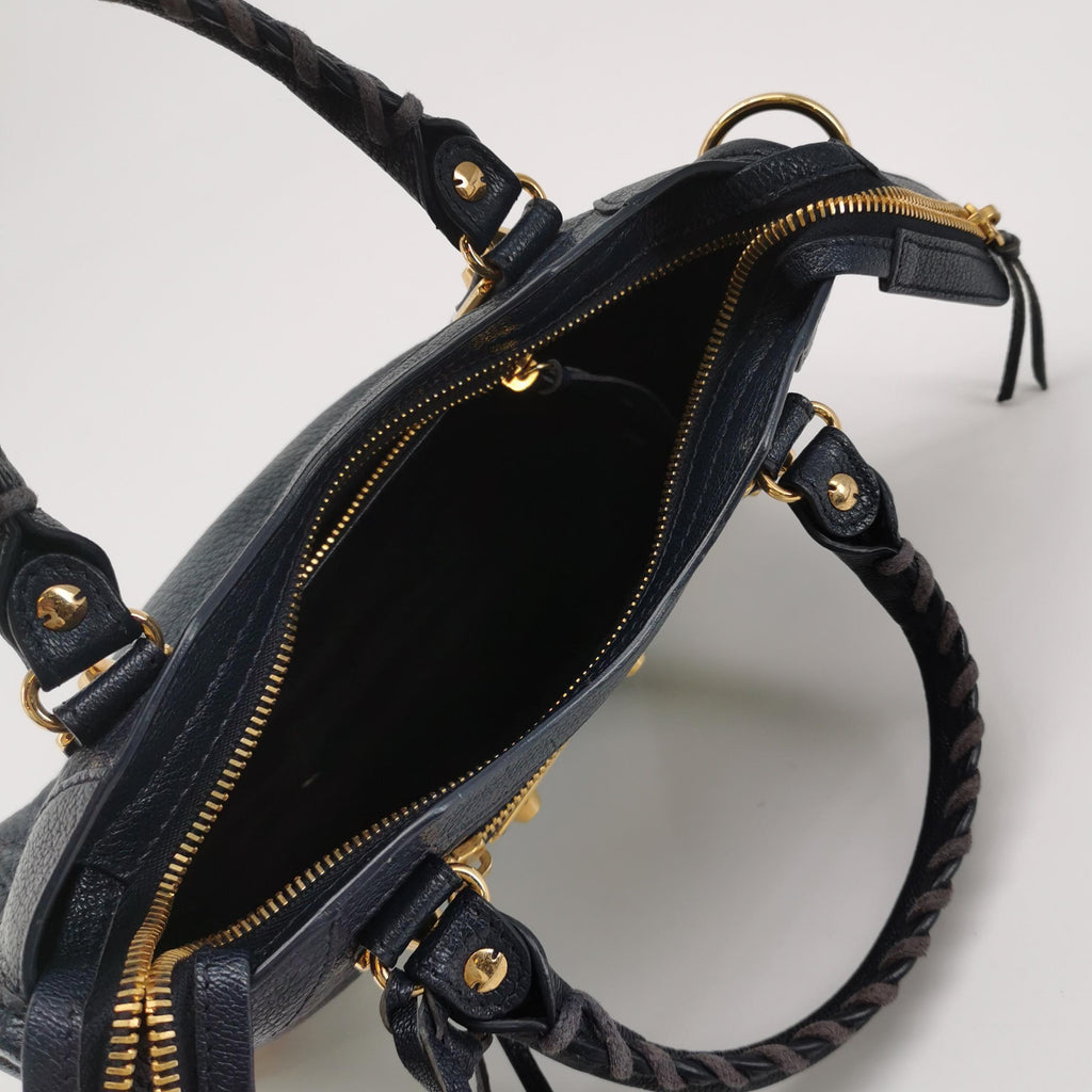 Balenciaga Mini City Metallic Edge Navy Blue