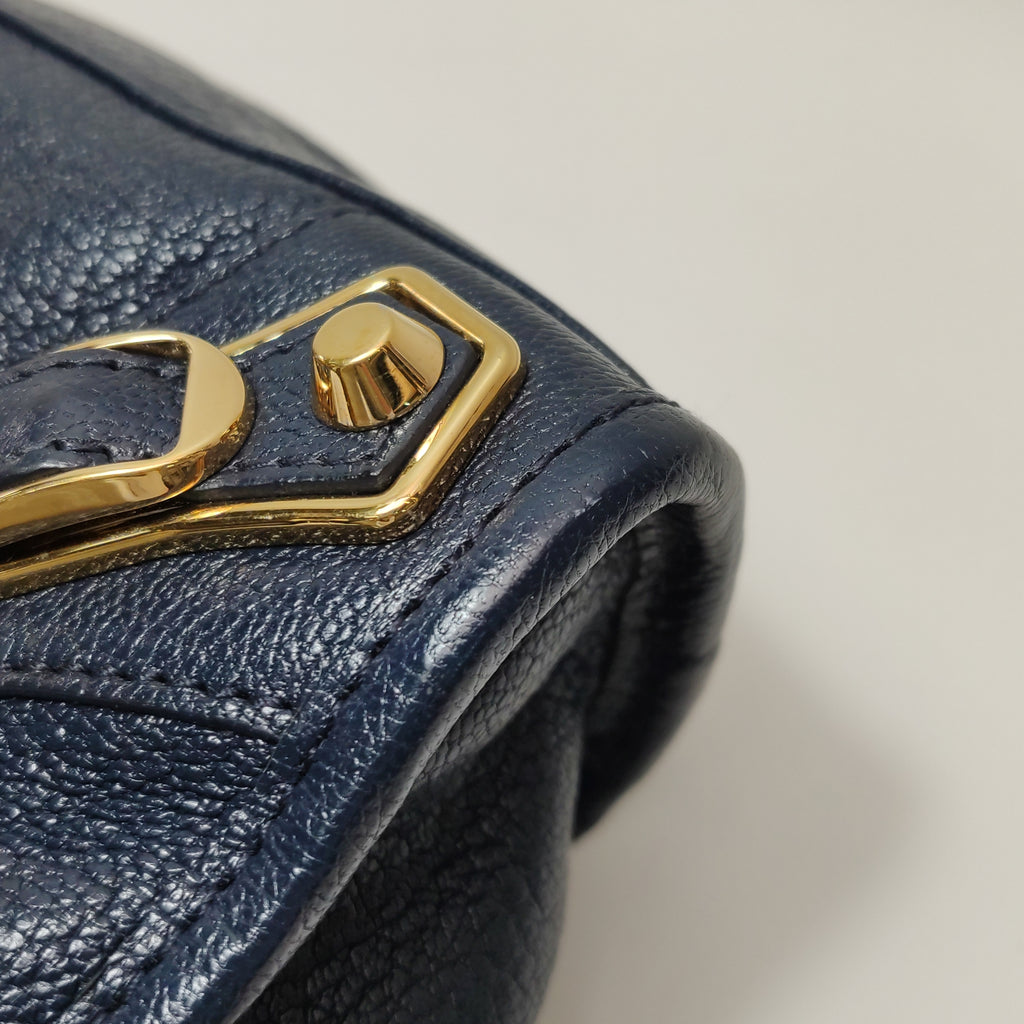 Balenciaga Mini City Metallic Edge Navy Blue