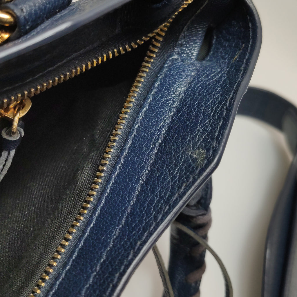 Balenciaga Mini City Metallic Edge Navy Blue