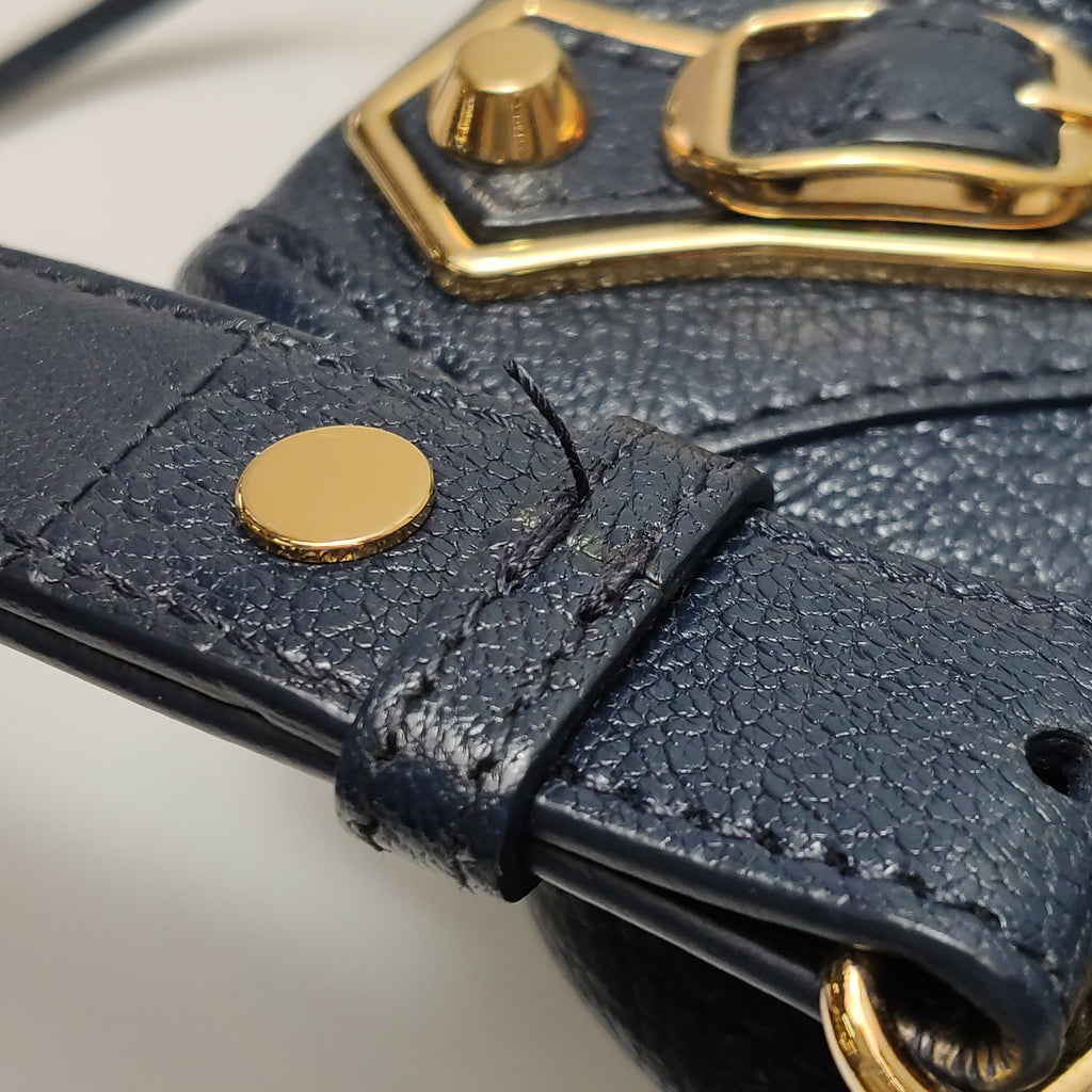 Balenciaga Mini City Metallic Edge Navy Blue