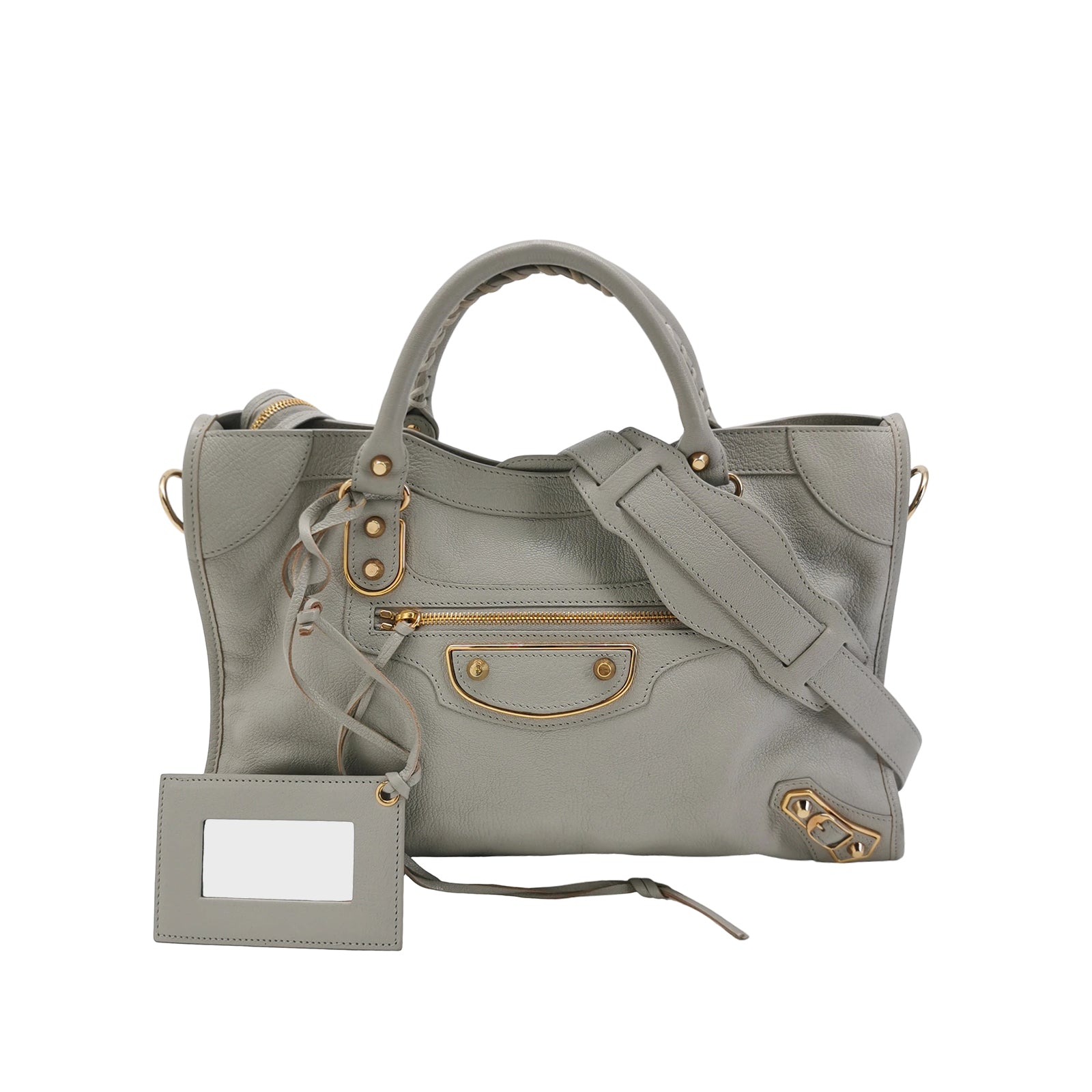 Balenciaga City Medium Metallic Edge Icy Gray GHW