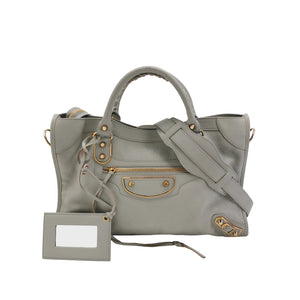 Balenciaga City Medium Metallic Edge Icy Gray GHW