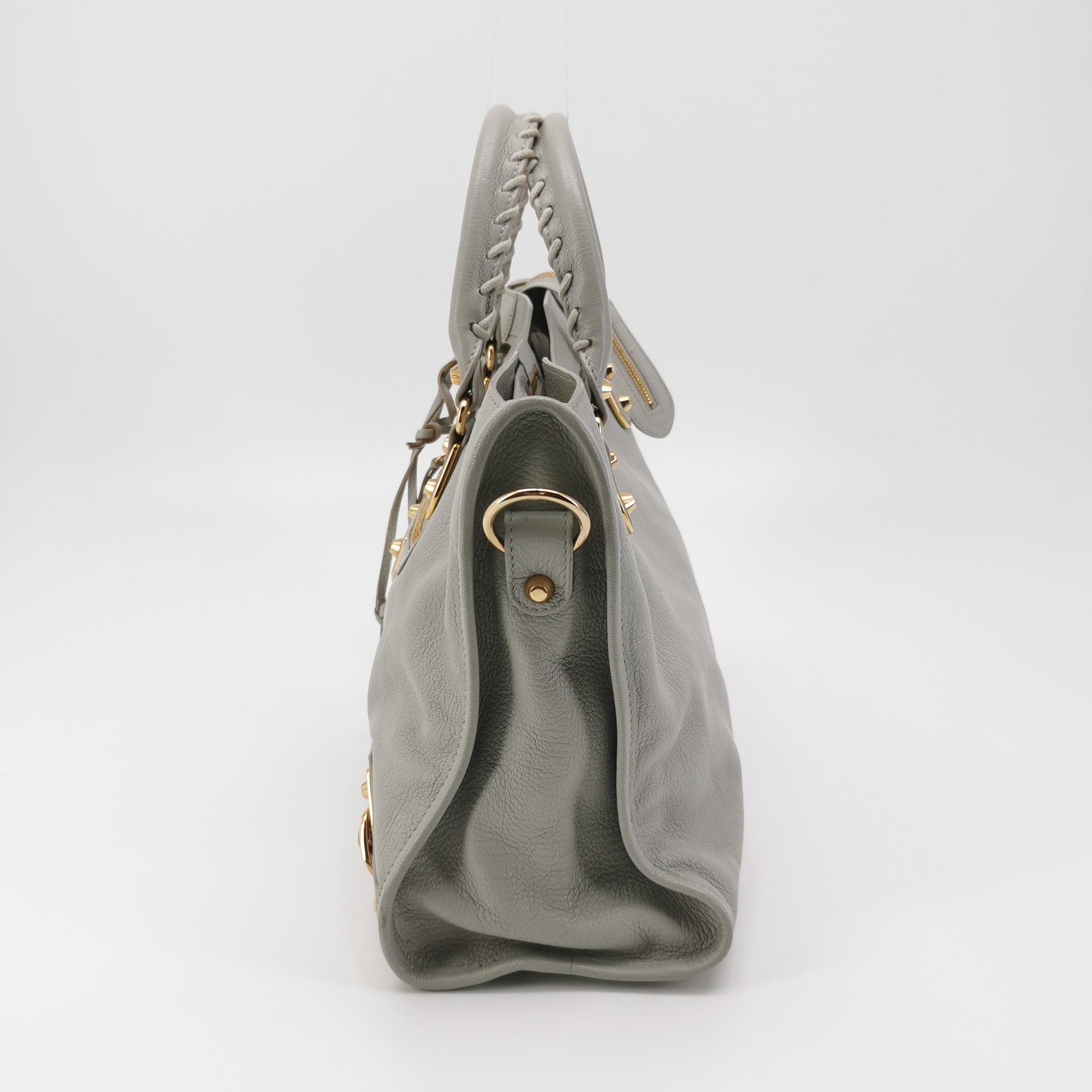 Balenciaga City Medium Metallic Edge Icy Gray GHW