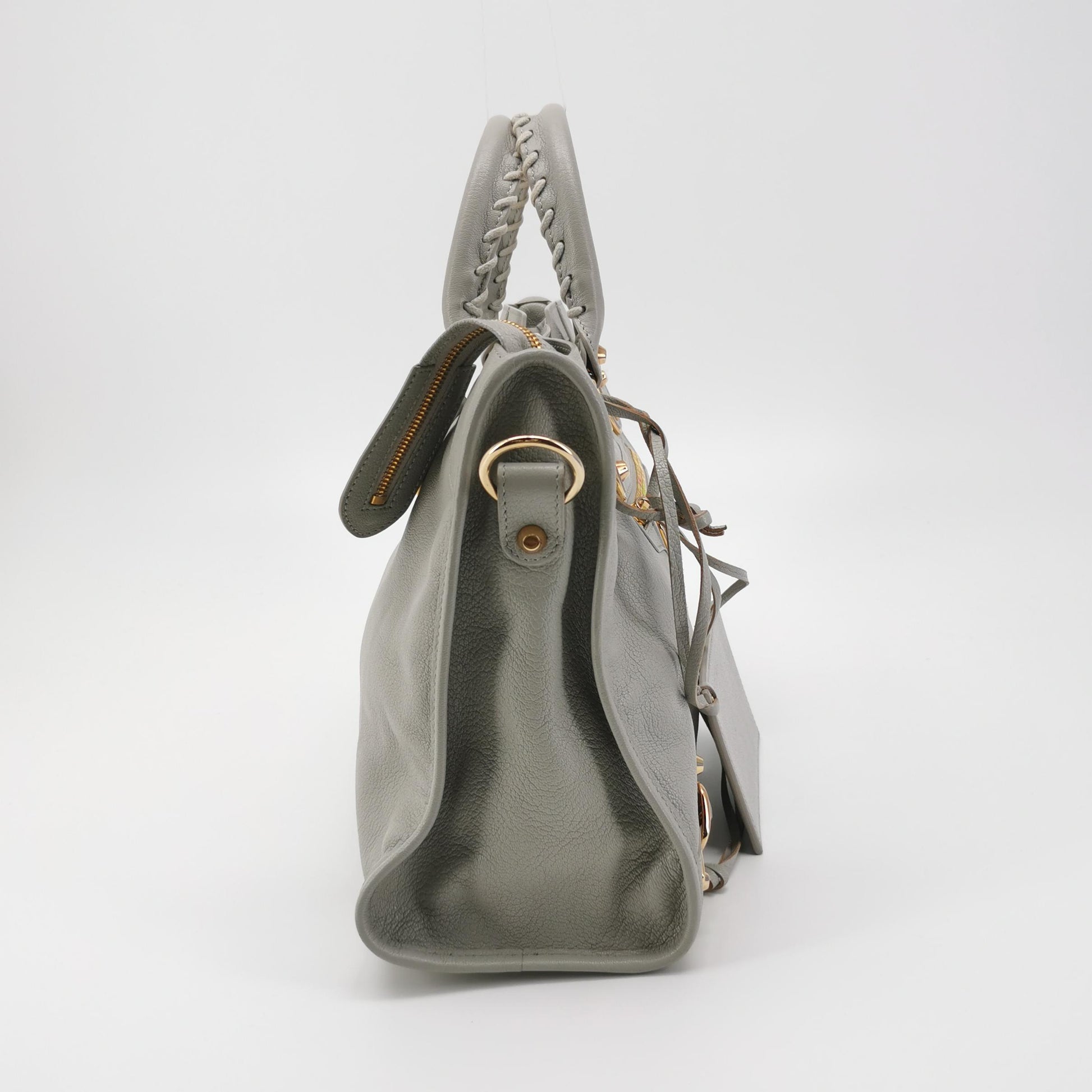 Balenciaga City Medium Metallic Edge Icy Gray GHW