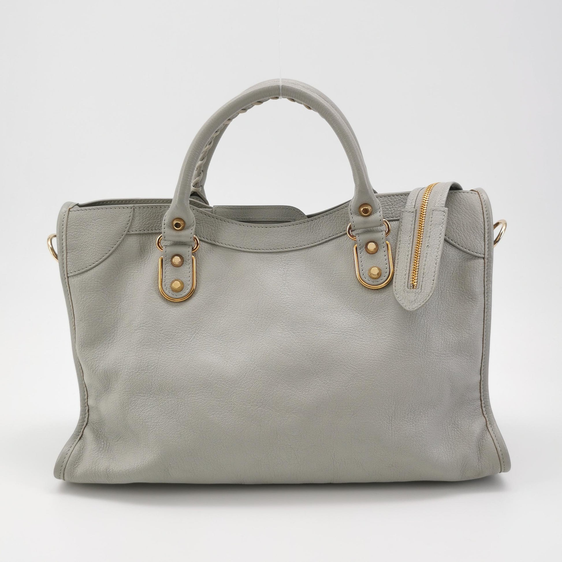 Balenciaga City Medium Metallic Edge Icy Gray GHW