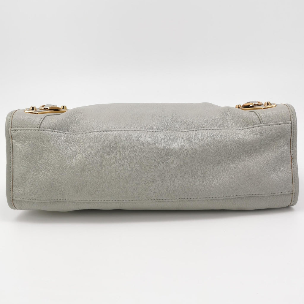 Balenciaga City Medium Metallic Edge Icy Gray GHW