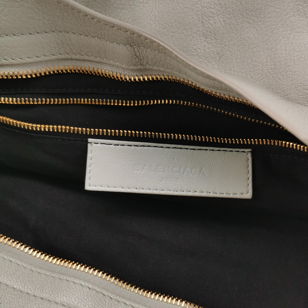 Balenciaga City Medium Metallic Edge Icy Gray GHW