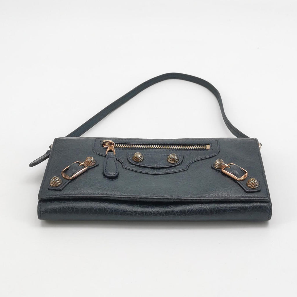 Balenciaga Continental Wallet on Strap Bag Gray