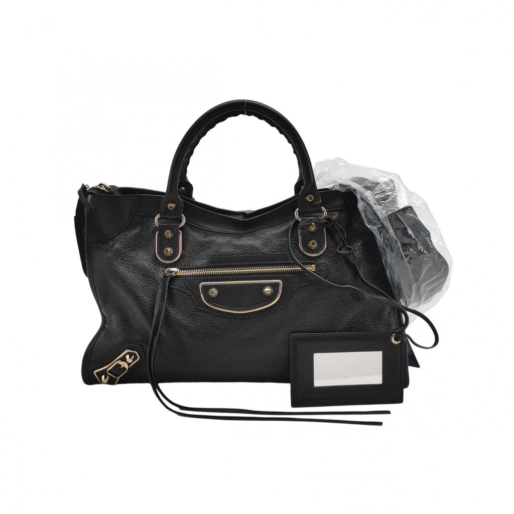 Balenciaga City Medium Metallic Edge Black GHW