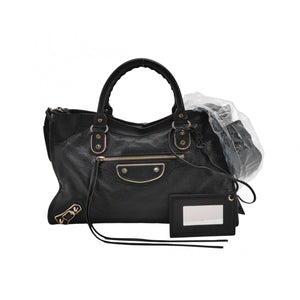 Balenciaga City Medium Metallic Edge Black GHW