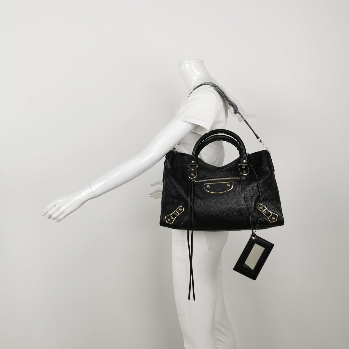 Balenciaga City Medium Metallic Edge Black GHW