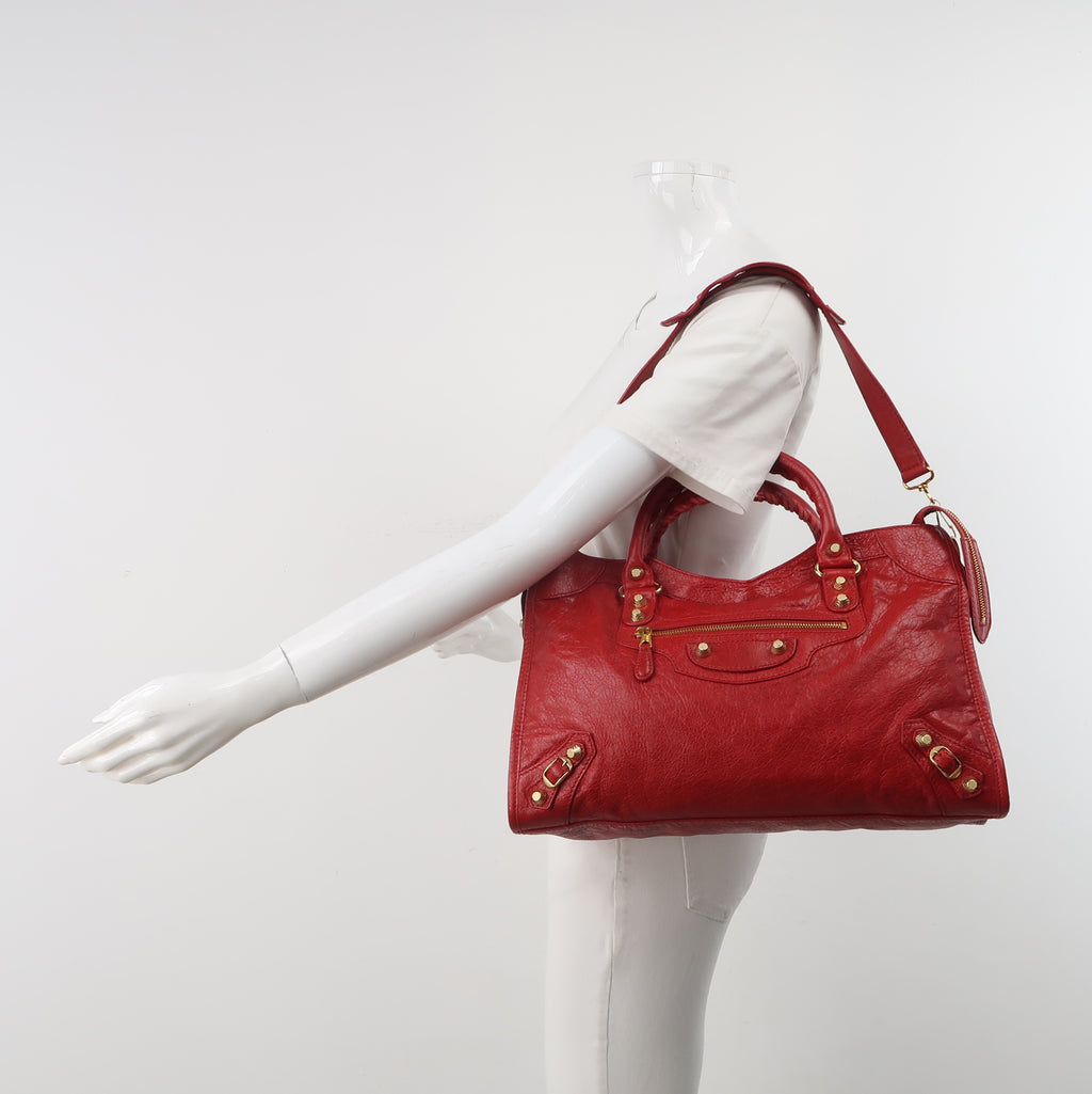 Balenciaga Classic City Medium GHW Red