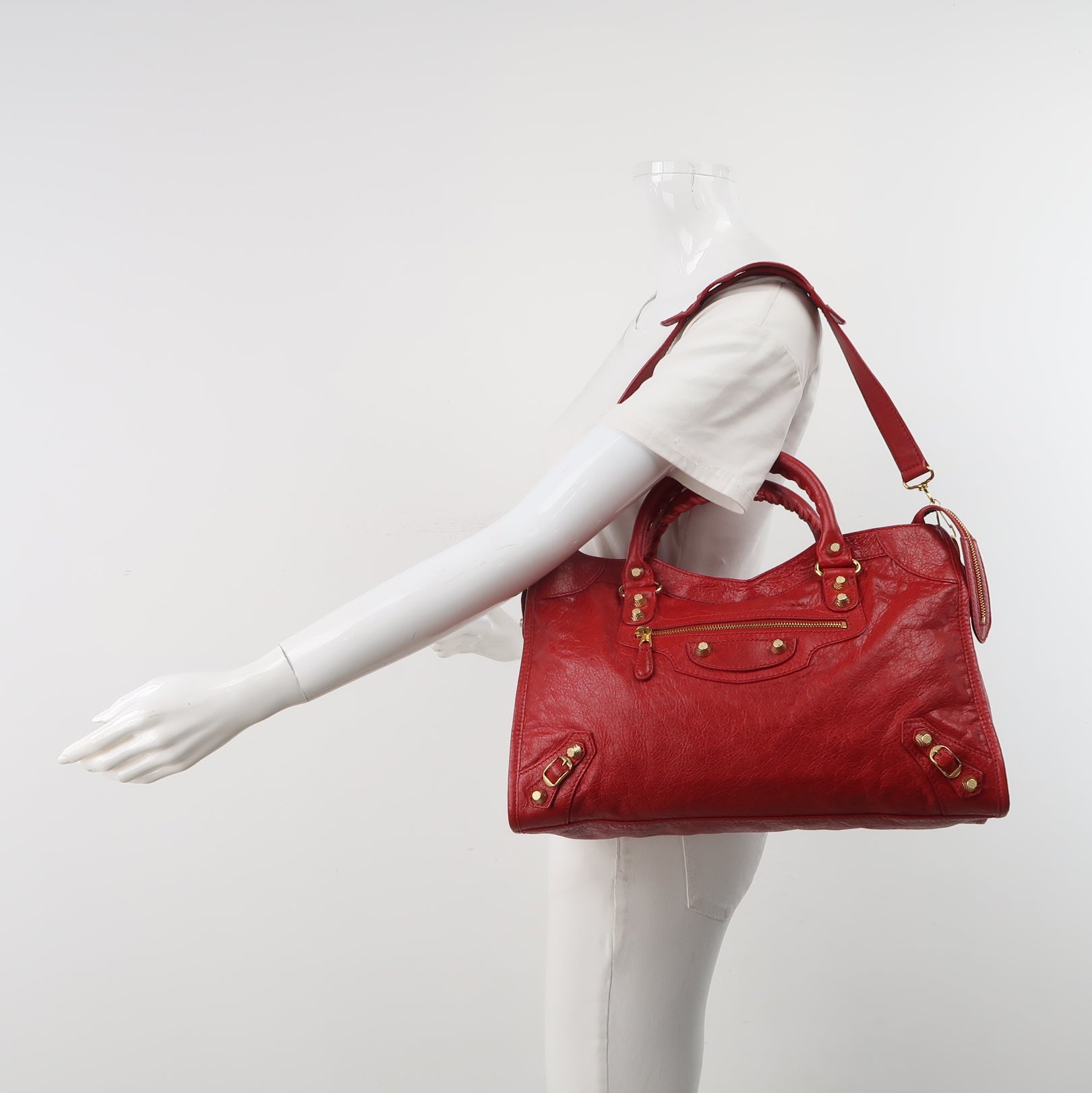Balenciaga Classic City Medium GHW Red