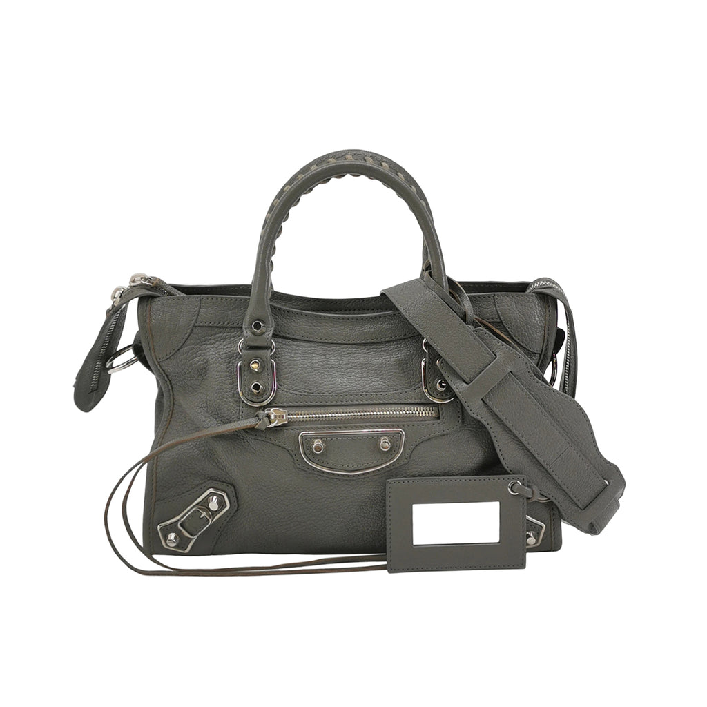 Balenciaga Small City Metallic Edge Gray SHW