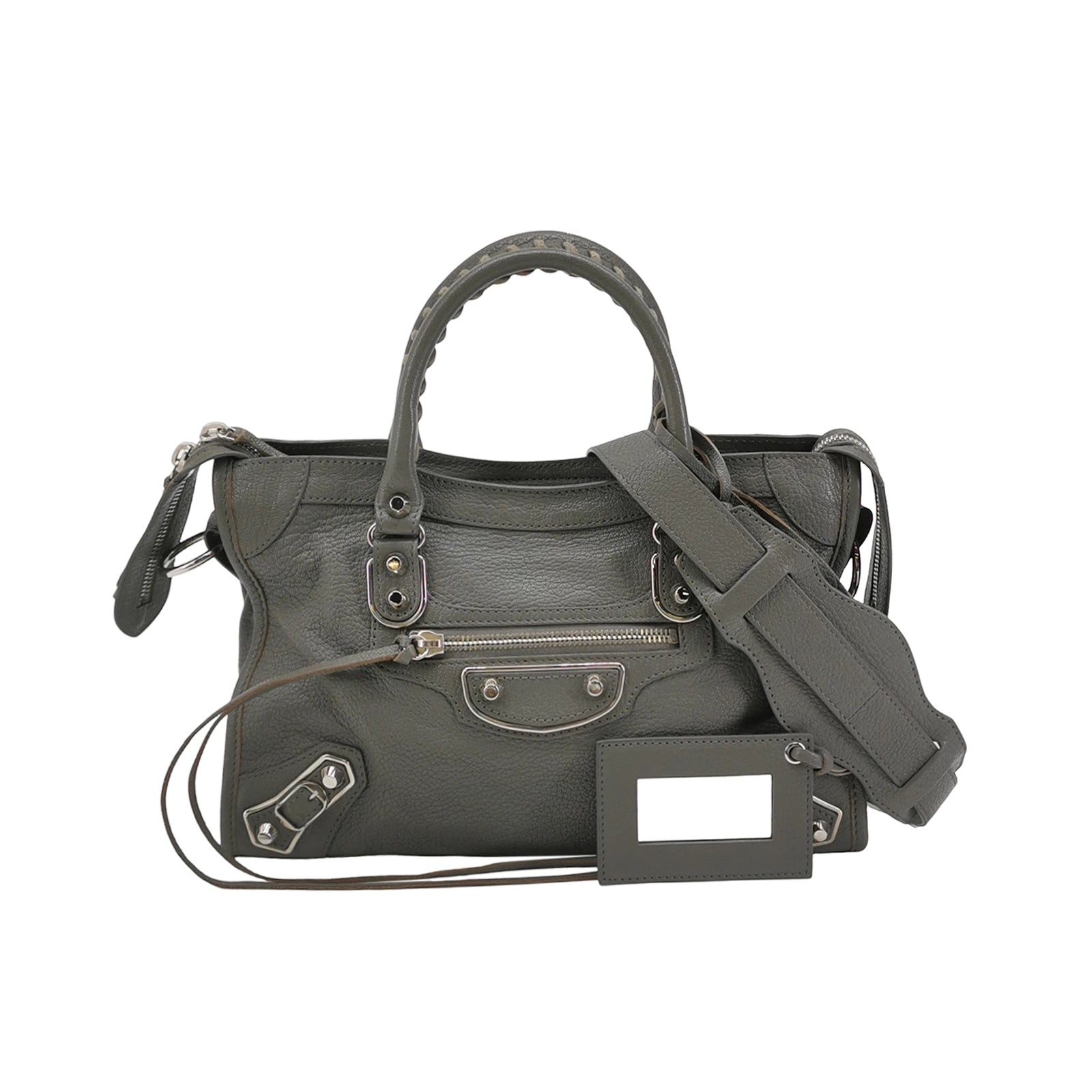Balenciaga Small City Metallic Edge Gray SHW