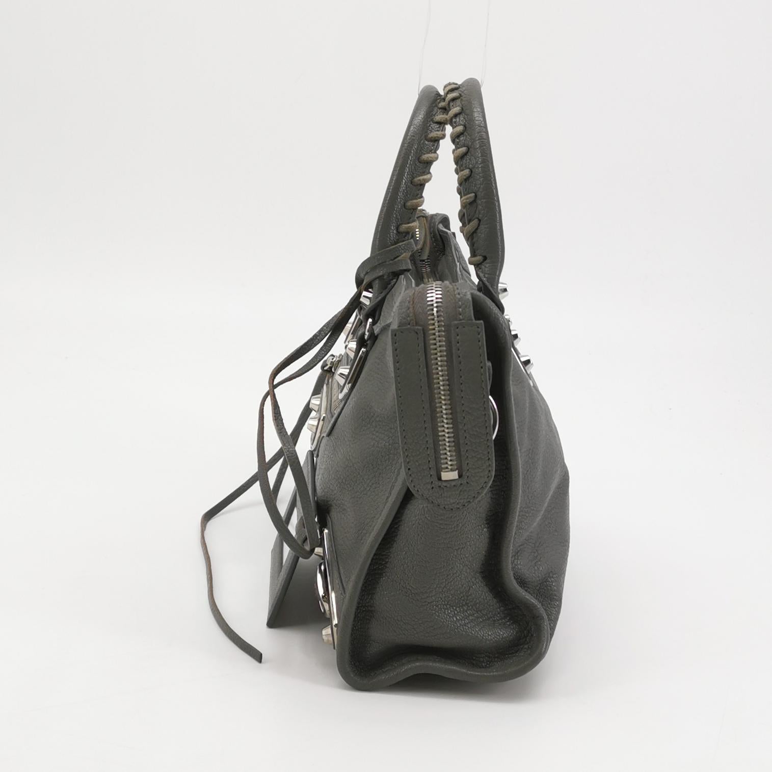 Balenciaga Small City Metallic Edge Gray SHW