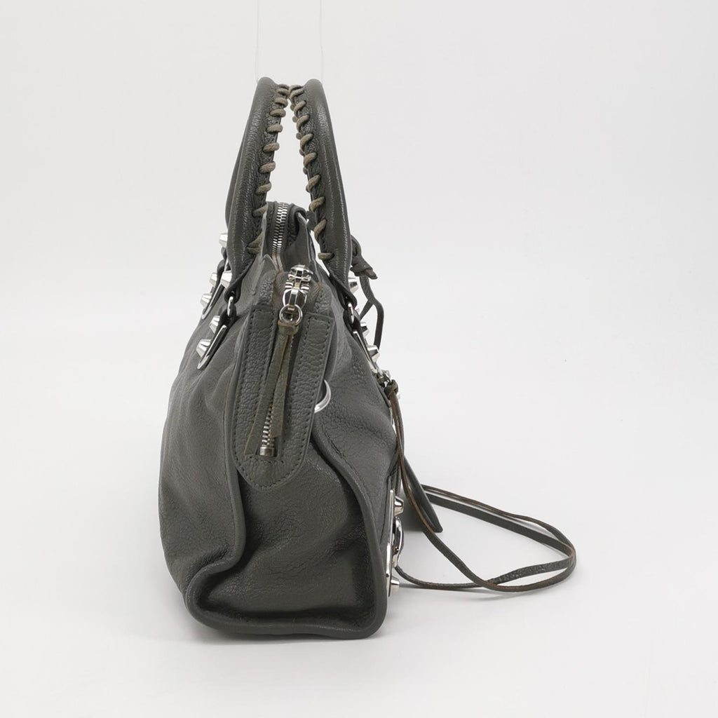 Balenciaga Small City Metallic Edge Gray SHW