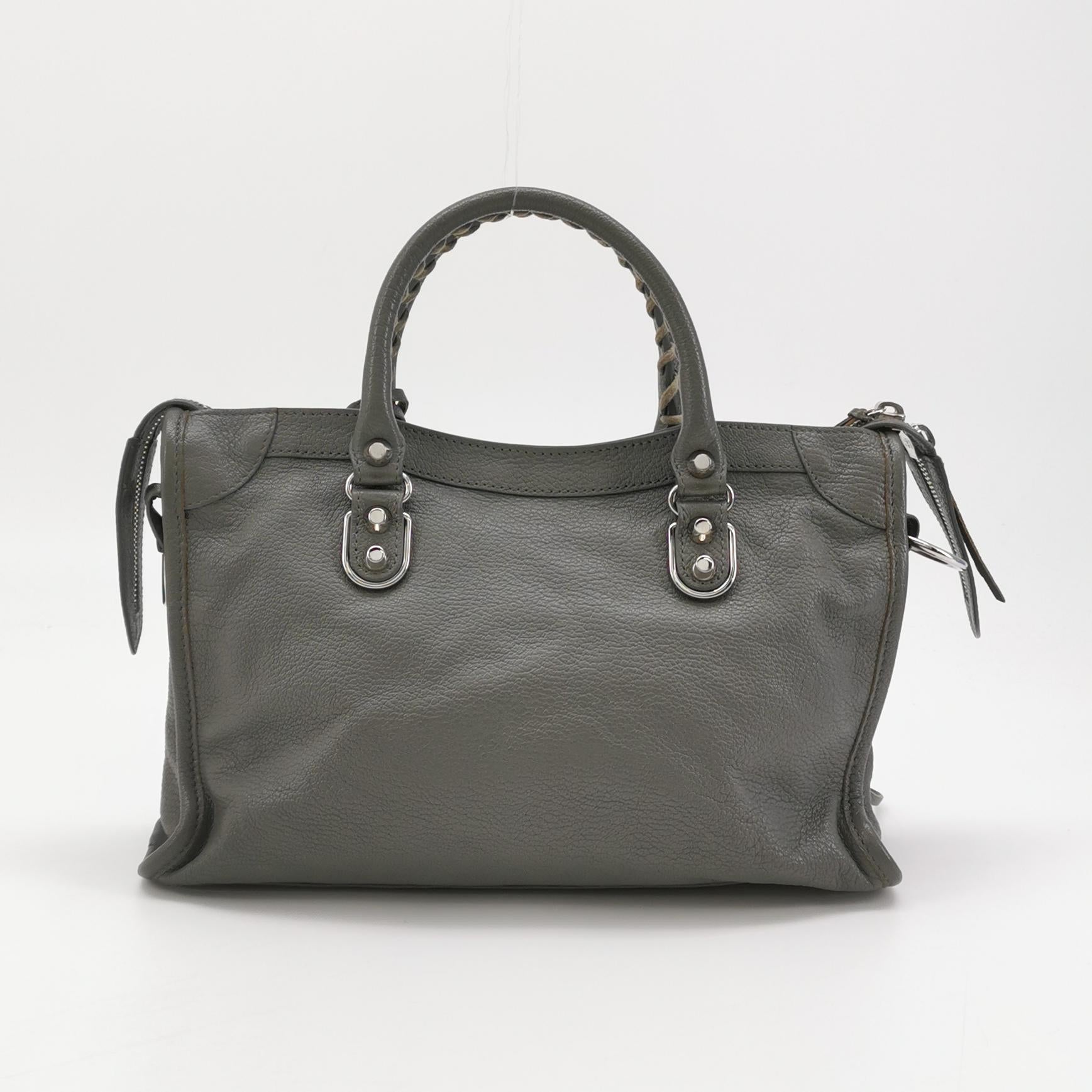 Balenciaga Small City Metallic Edge Gray SHW