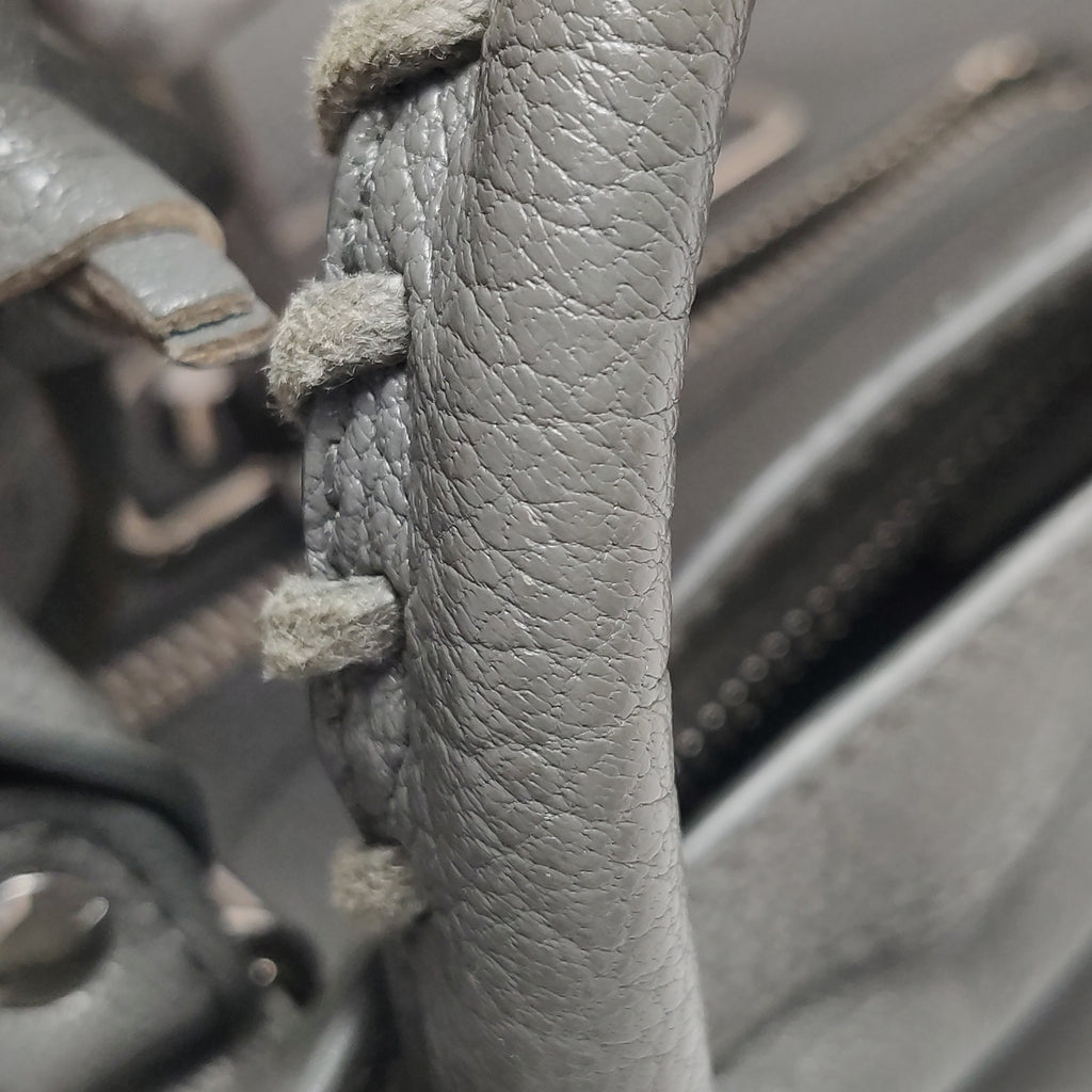 Balenciaga Small City Metallic Edge Gray SHW