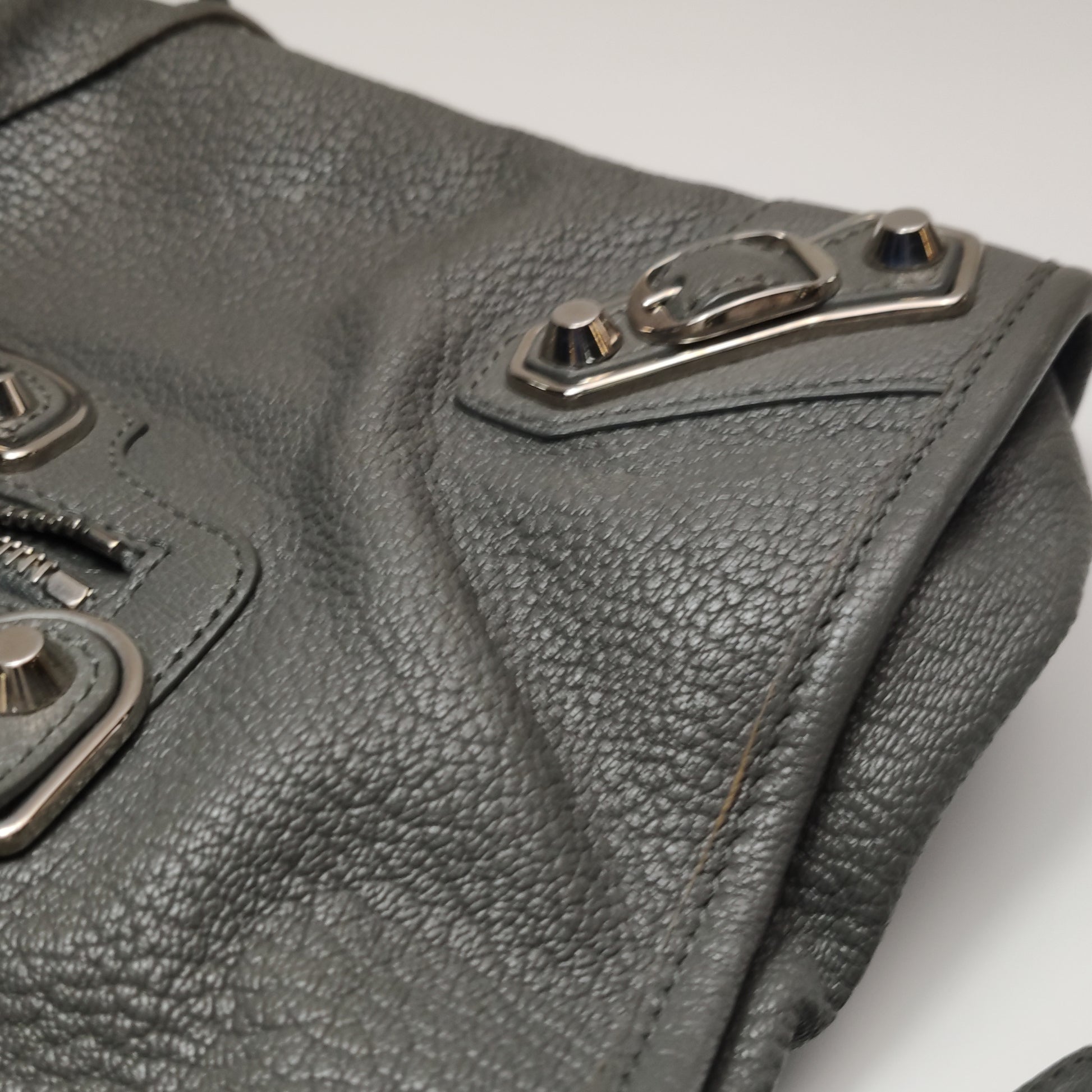 Balenciaga Small City Metallic Edge Gray SHW