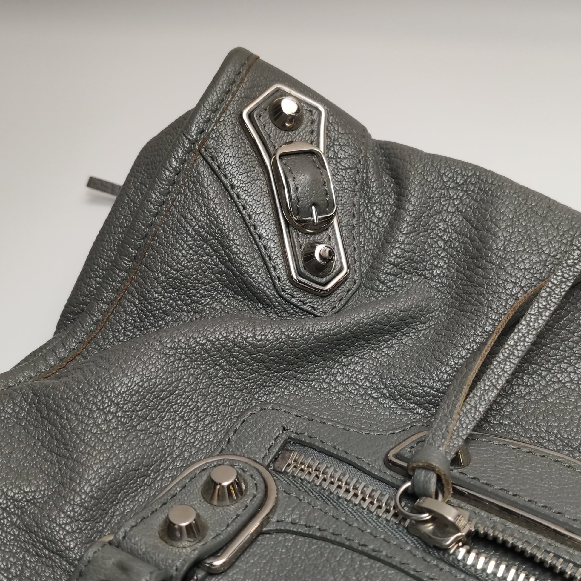 Balenciaga Small City Metallic Edge Gray SHW