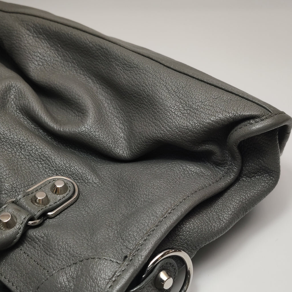 Balenciaga Small City Metallic Edge Gray SHW