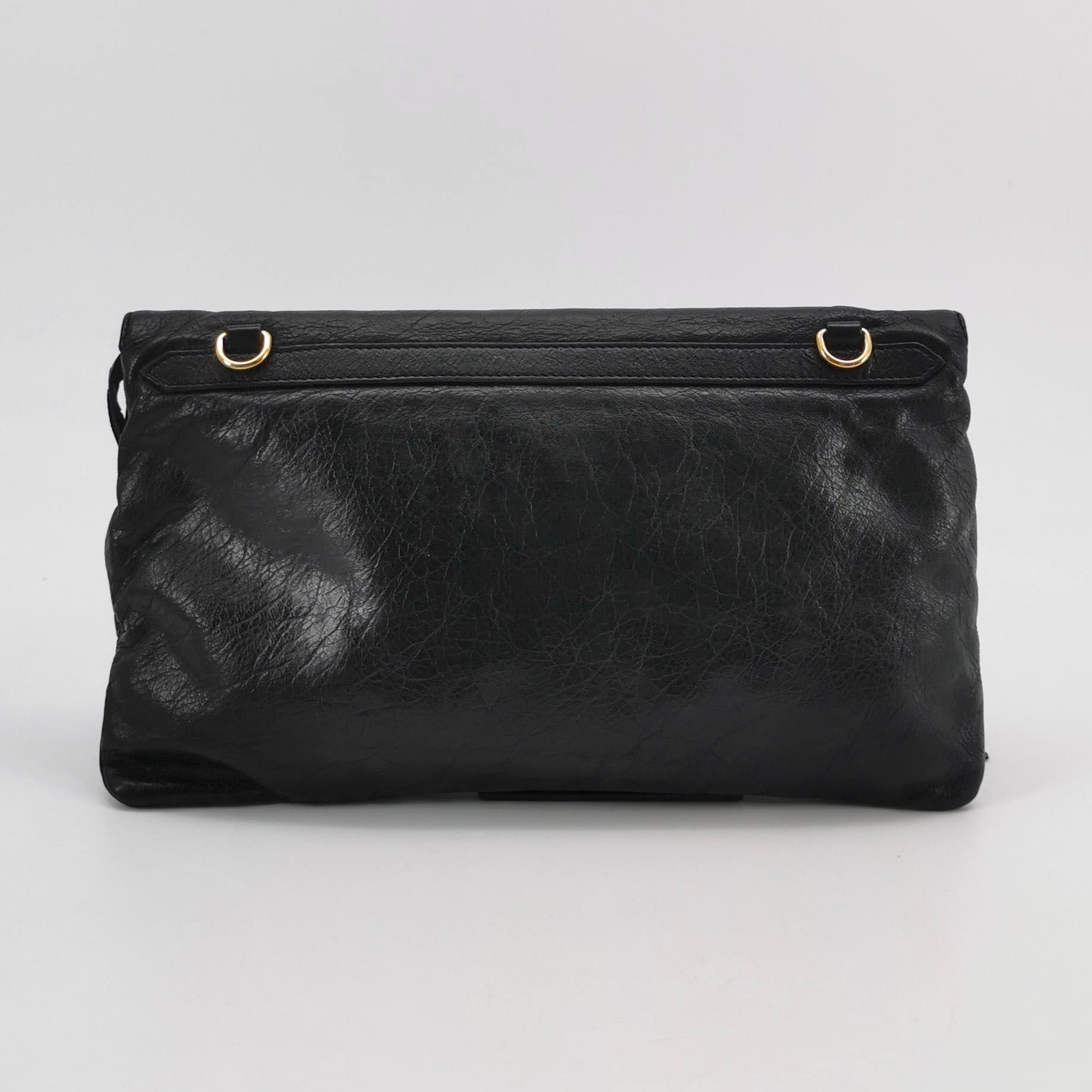 Balenciaga Giant 12 Envelope Clutch Black