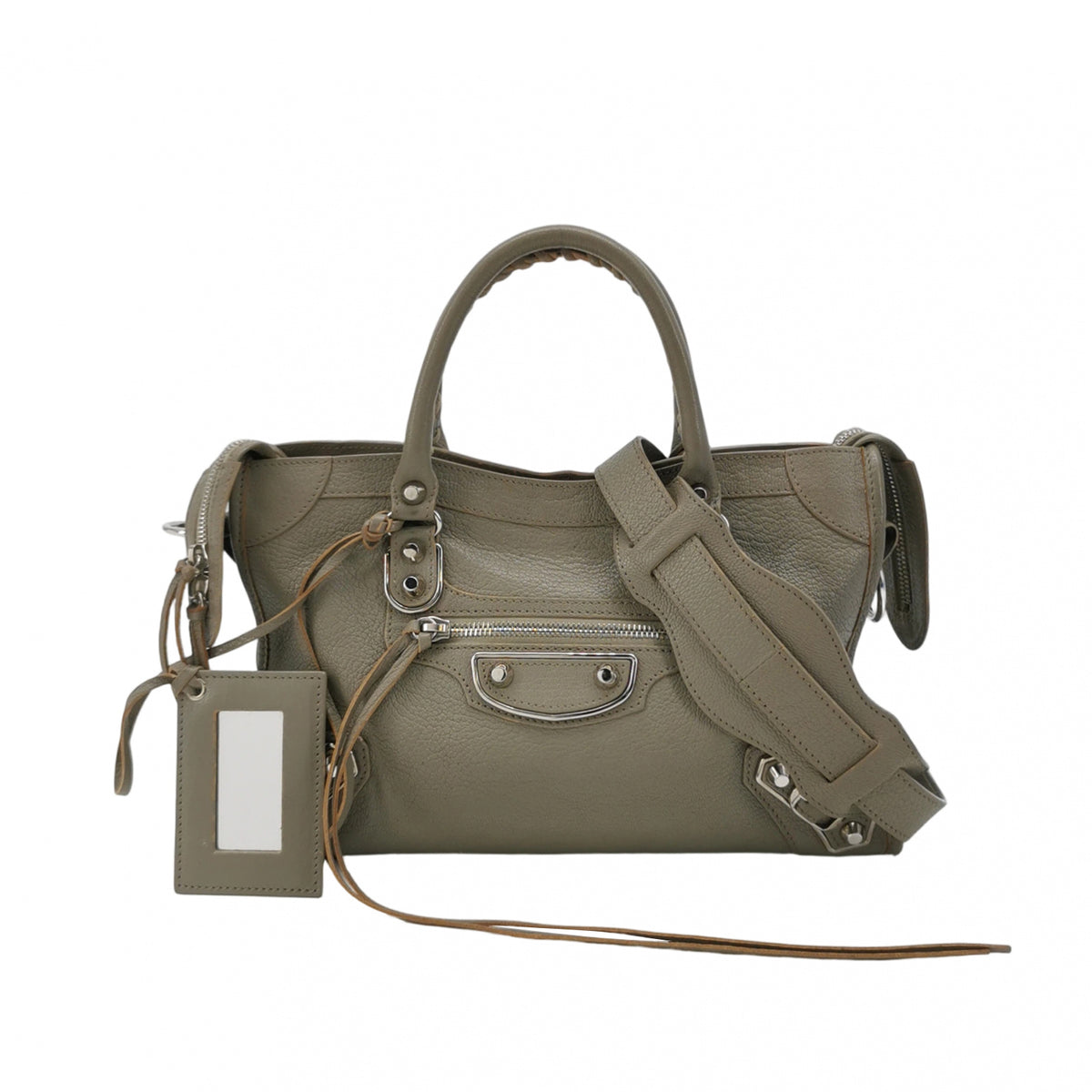 Balenciaga City Small Metallic Edge Taupe SHW