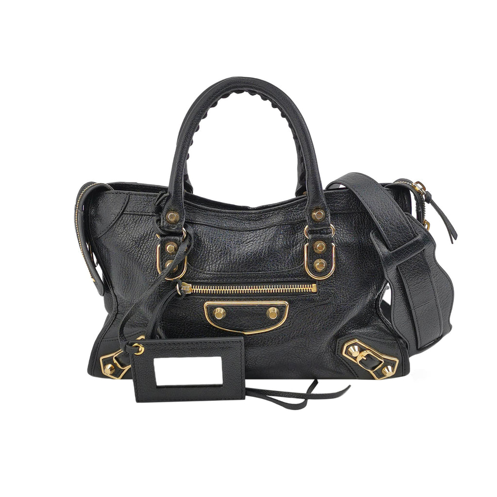 Balenciaga City Small Metallic Edge Black GHW