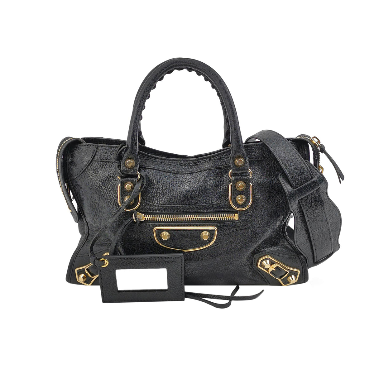 Balenciaga City Small Metallic Edge Black GHW