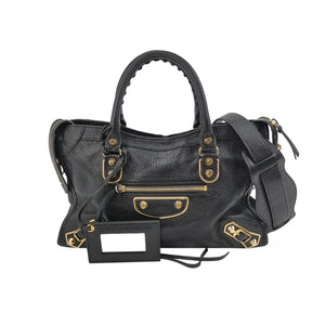 Balenciaga City Small Metallic Edge Black GHW