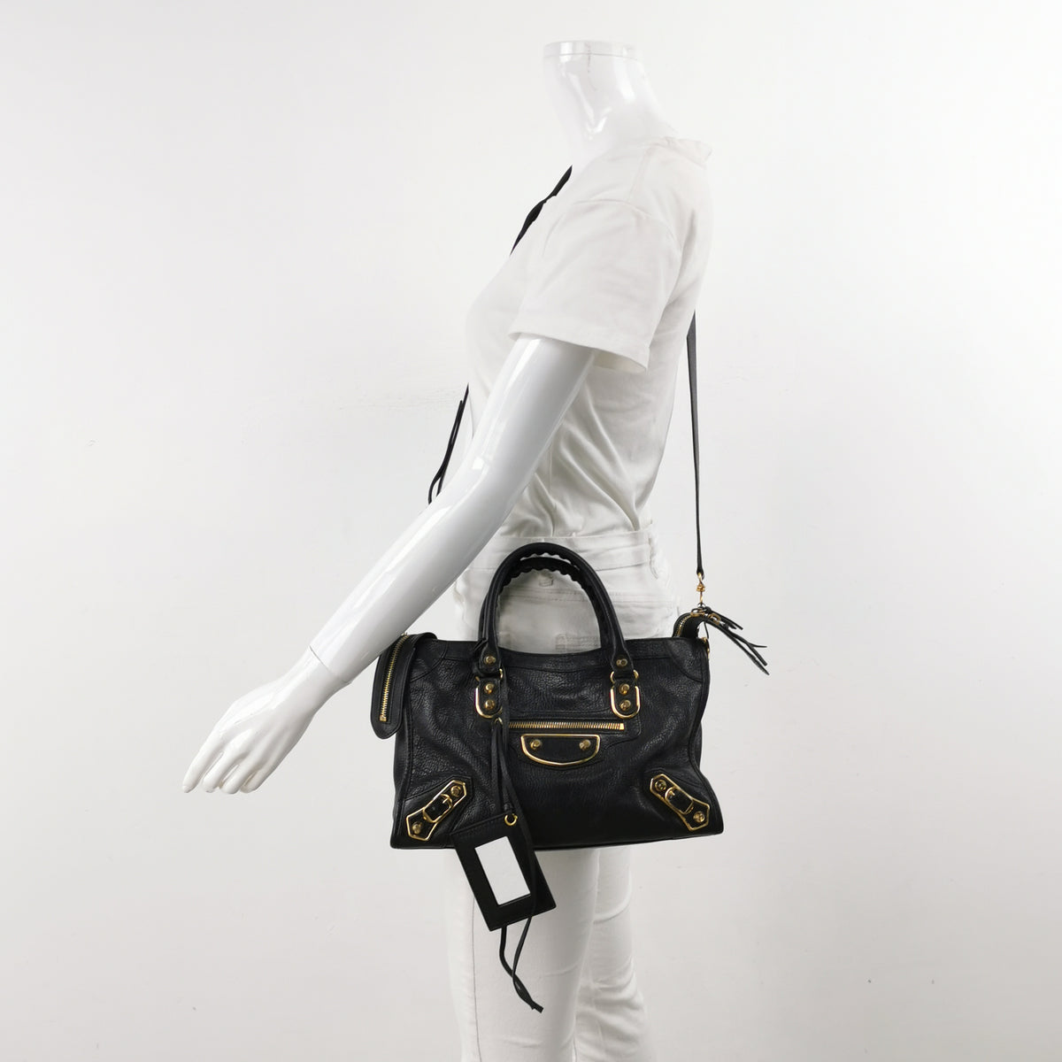 Balenciaga City Small Metallic Edge Black GHW
