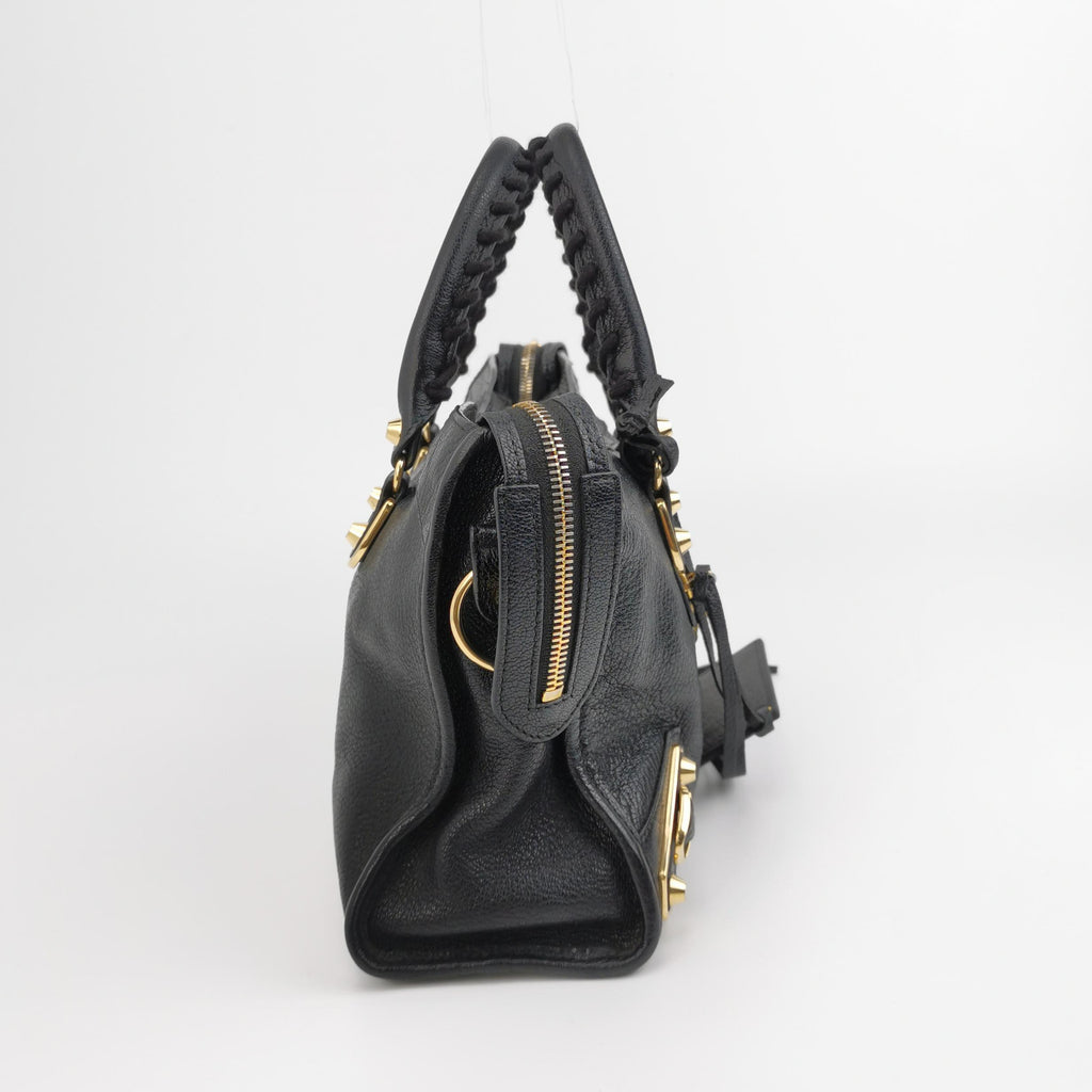 Balenciaga City Small Metallic Edge Black GHW