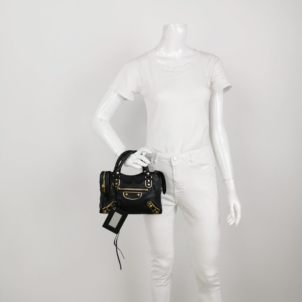 Balenciaga Mini City Metallic Edge Black