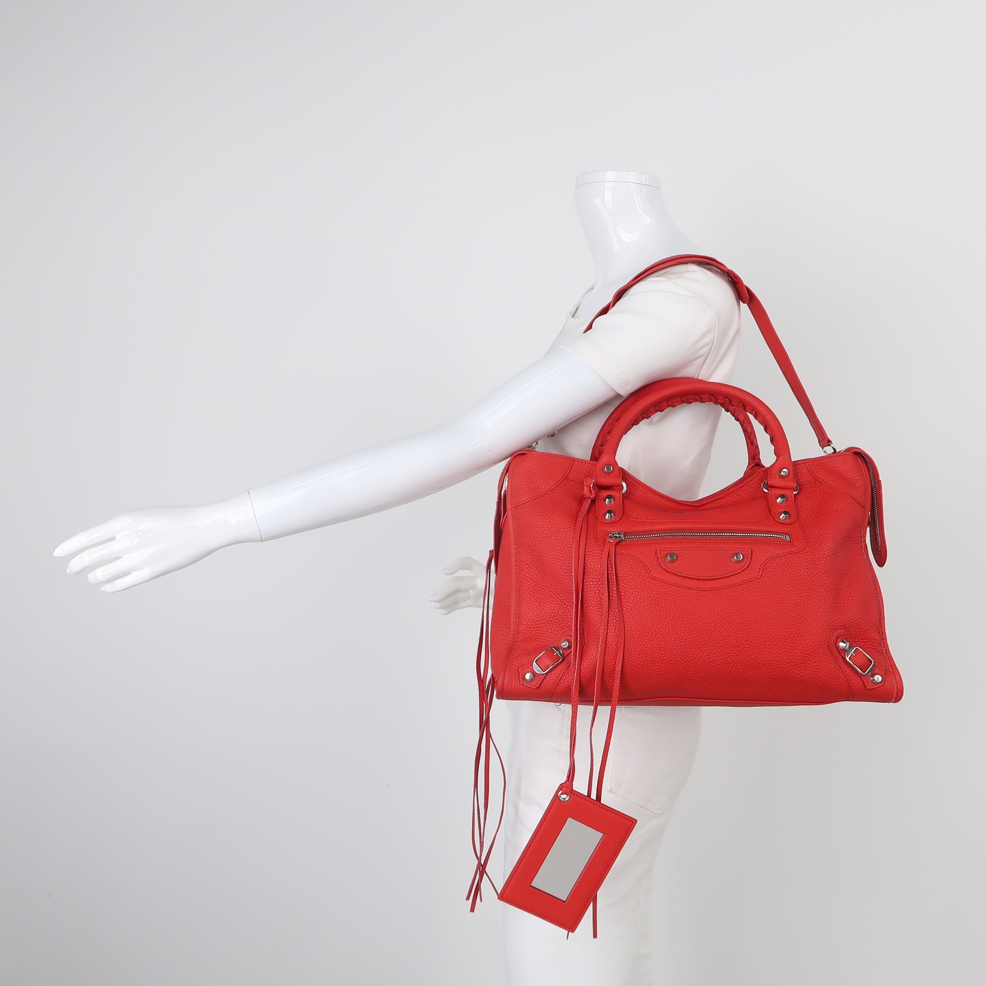 Balenciaga Classic City Medium Grained Calfskin Red