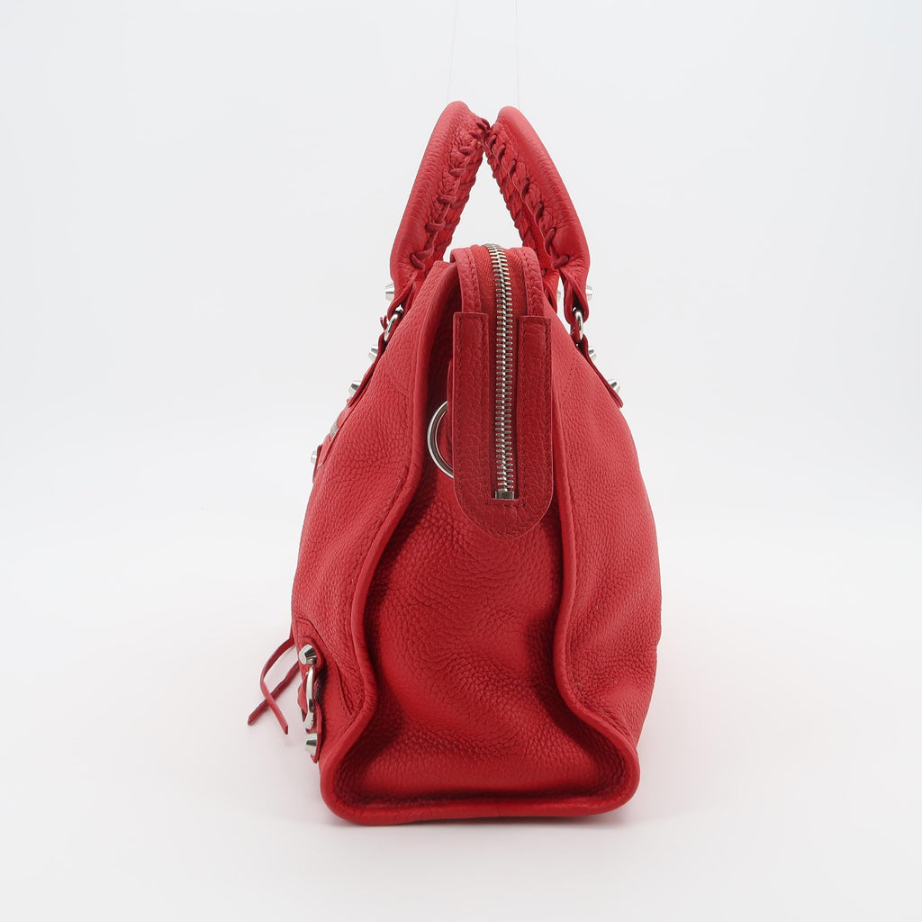 Balenciaga Classic City Medium Grained Calfskin Red
